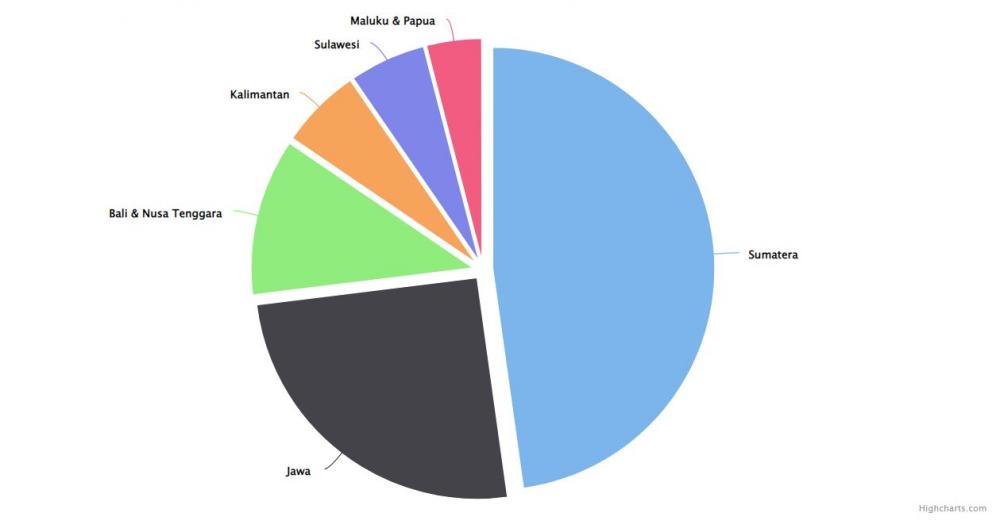 Statisik Jumlah Perguruan Tinggi Berdasarkan Pulau di Indonesia
